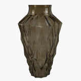 30cm Brown Geometric Glass Vase – Decorative Home Accent, Brown