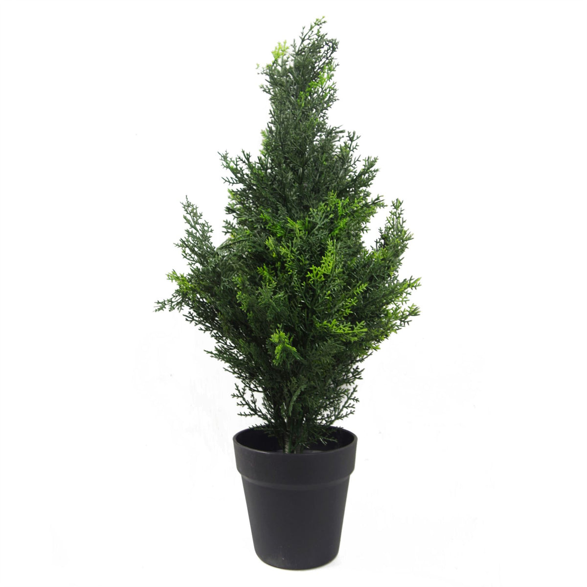 Artificial Cedar Cypress Topiary, 60cm UV Resistant with Metal Stem – Realistic Indoor or Outdoor Plant