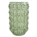 30cm Green Retro Bubble Glass Vase – Decorative Home Accent, Green