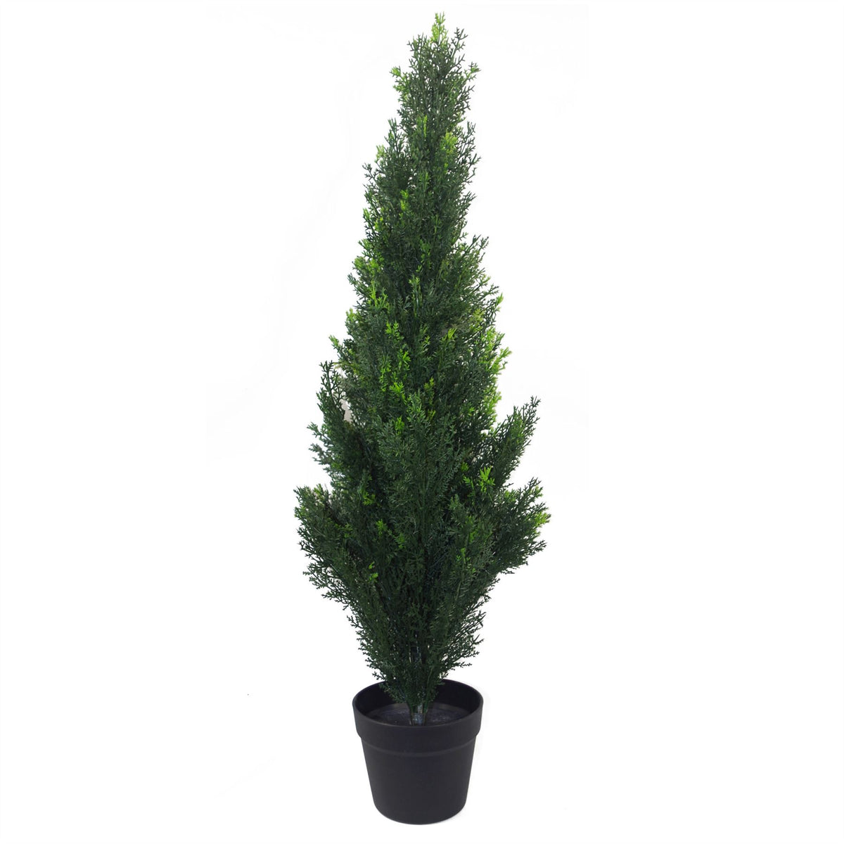 Artificial Cedar Cypress Topiary, 90cm UV Resistant with Metal Stem & 484 Leaves – Indoor or Sheltered Outdoor