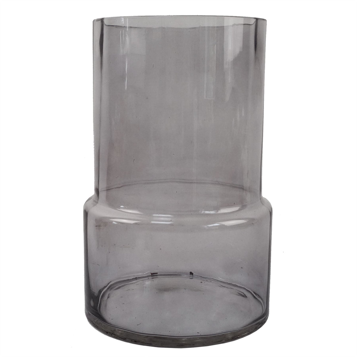 26cm Grey Smoke Glass Vase – Decorative Home Accent, Grey