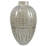35cm Smoke Grey Bubble Glass Vase – Decorative Home Accent, Grey