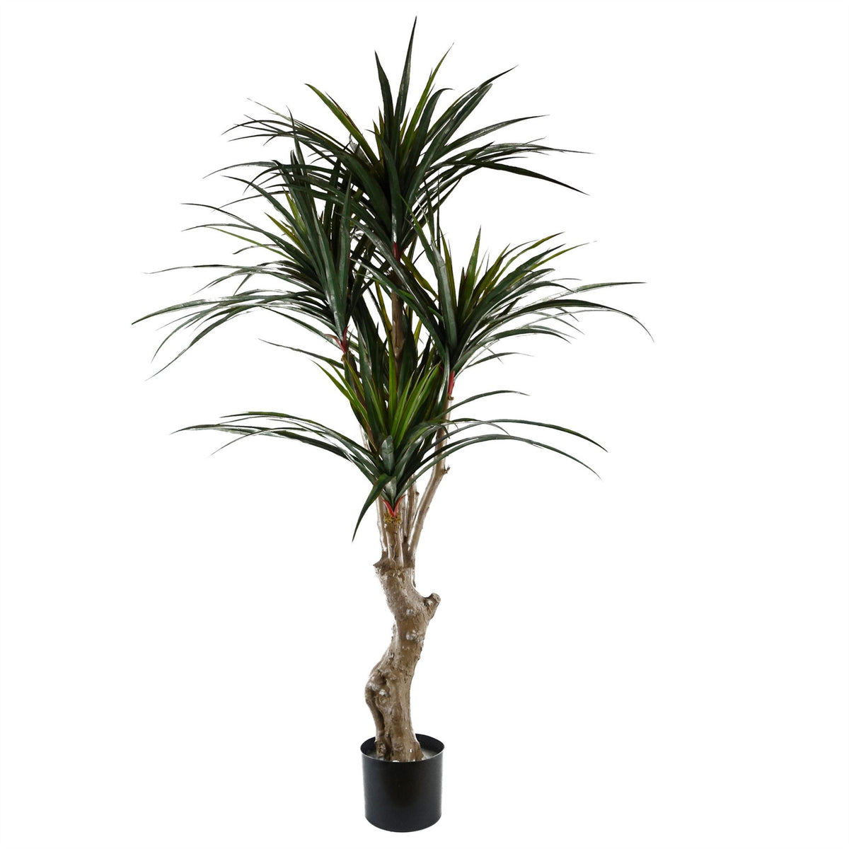 Artificial UV Resistant Yucca Tree, 120cm with 238 Leaves – Outdoor Faux Plant in Weighted Black Pot