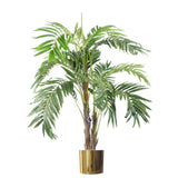 120cm Artificial Palm Tree – Gold Metal Planter