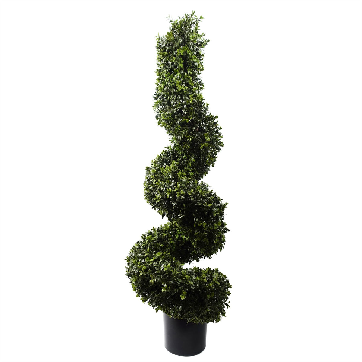 Botanik 120cm Spiral Boxwood Artificial Topiary Tree – UV Resistant Outdoor Faux Plant, Weighted Pot