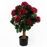 75cm Artificial Pink Bush Hydrangea Plant, Potted – Home Decor Flowers, Dark Pink