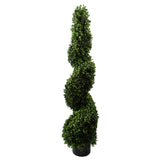Botanik 120cm Spiral Buxus Artificial Topiary Tree – UV Resistant Outdoor Faux Plant with Weighted Pot