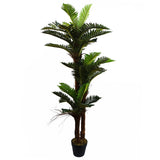 150cm Large Artificial Palm Tree with Natural Covered Trunk – Realistic Faux Plant, Weighted Black Pot