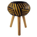 Bali Composite Oval Large Planter, 45cm x 34cm – Garden Plant Pot, Brown & Yellow