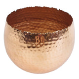 Leaf Hammered Copper Metal Planter, 22 x 17cm