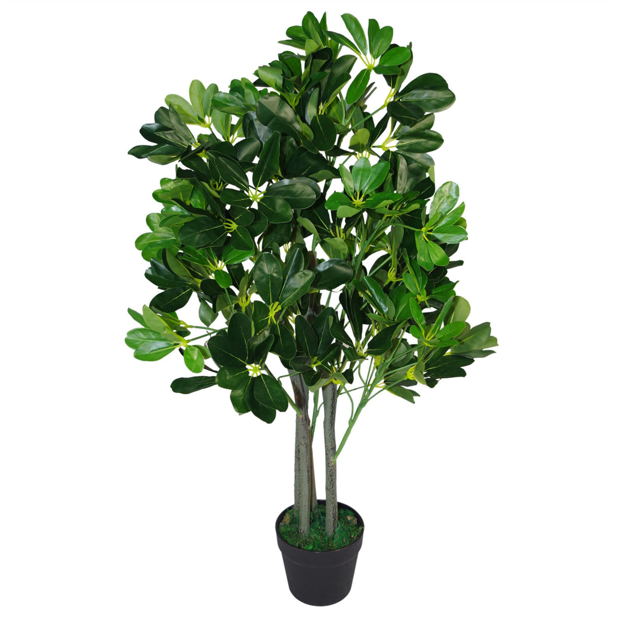 95cm Artificial Umbrella Tree – Realistic Dark Green Ficus Plant in Pot, Wired Stems