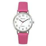 Ravel Ladies' Classic Watch – White Dial, Pink Leather Strap