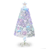 4ft white fibre optic Christmas tree