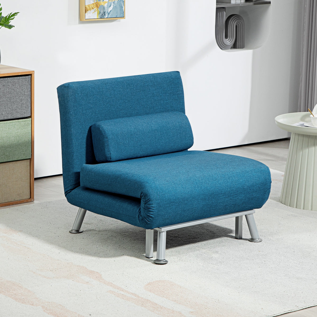 Close-up of HOMCOM convertible chair linen-feel fabric