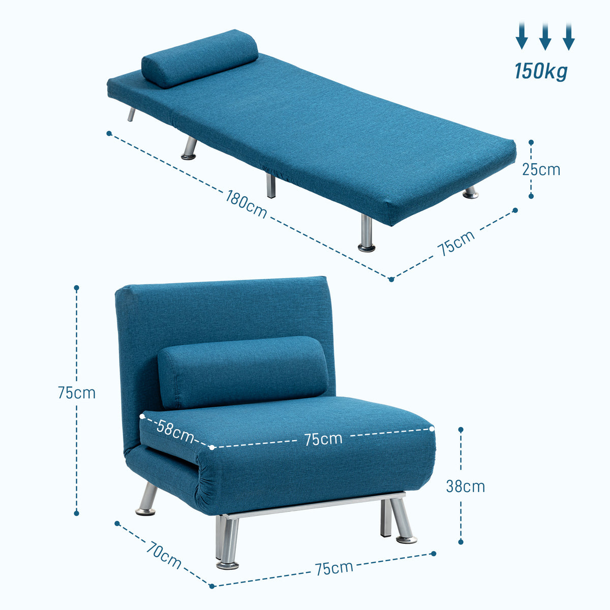 HOMCOM convertible chair in a bedroom setting