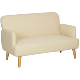 Close-up of the rubberwood legs on the HOMCOM sofa