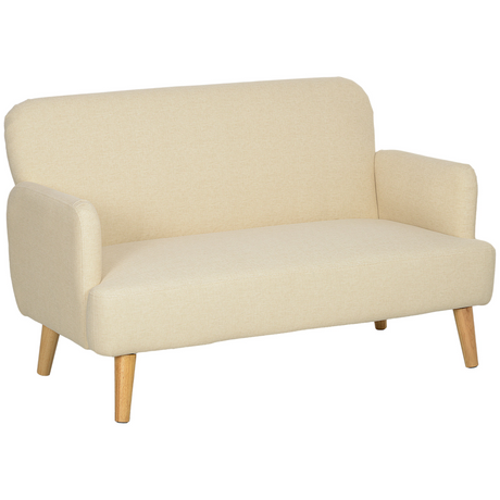 Close-up of the rubberwood legs on the HOMCOM sofa