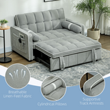 Close-up of HOMCOM sofa bed linen-look fabric
