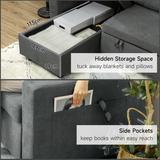HOMCOM corner sofa bed side pockets detail