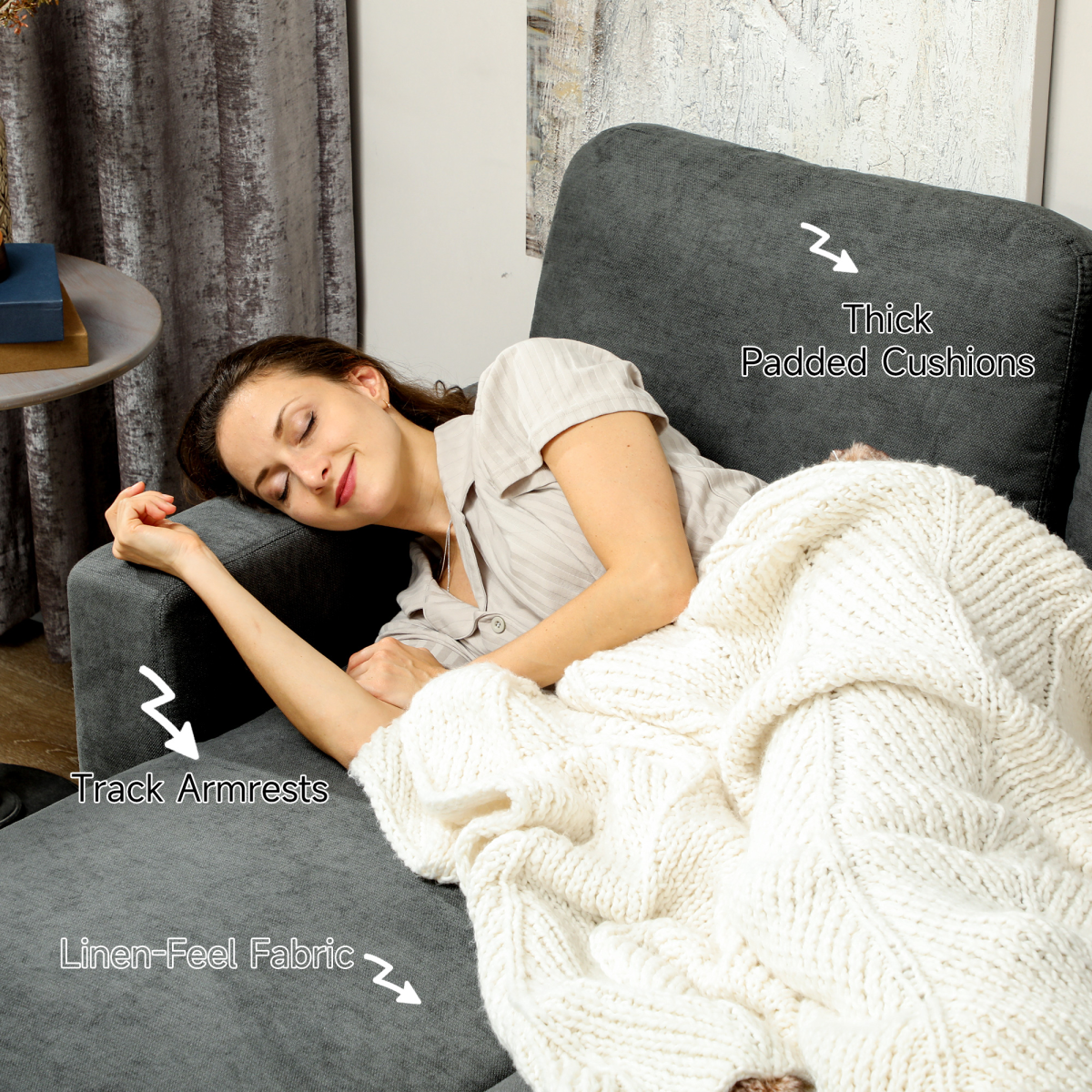 HOMCOM corner sofa bed in a living room setting