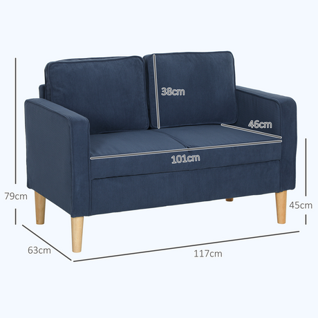 HOMCOM compact sofa in a small living room setting