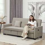Close-up of HOMCOM sofa bed velvet-feel fabric