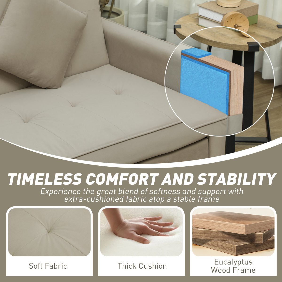 HOMCOM sofa bed in a living room setting
