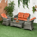 Outsunny rattan armchair with cushion