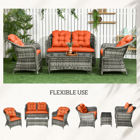 Outsunny rattan sofa set in a conservatory setting