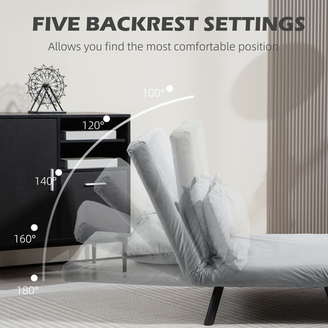 HOMCOM loveseat sofa bed backrest recline positions