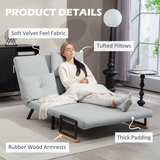 HOMCOM loveseat sofa bed steel frame detail