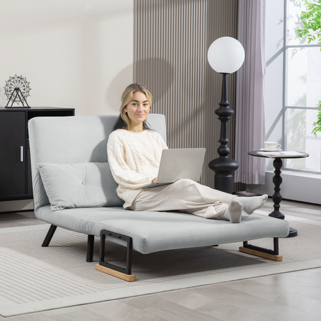 HOMCOM loveseat sofa bed dimensions diagram