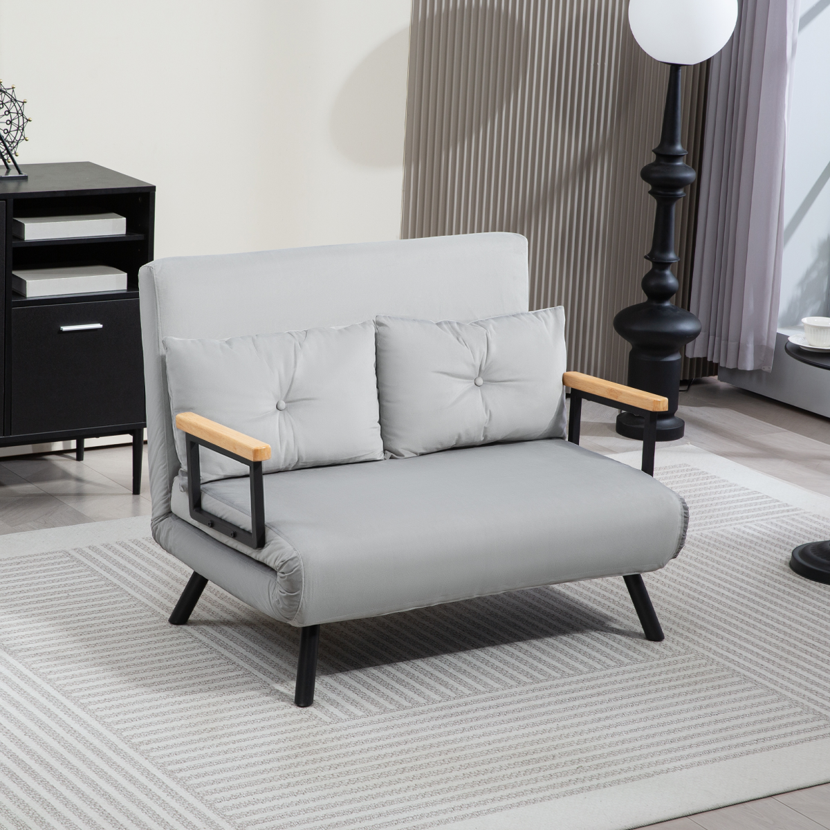 HOMCOM loveseat sofa bed in a small apartment setting