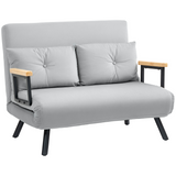 HOMCOM loveseat sofa bed in floor settee mode