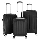 3-Piece ABS Hard Shell Luggage Set with 360° Spinner Wheels & Combination Lock – 20in, 24in, 28in, Black