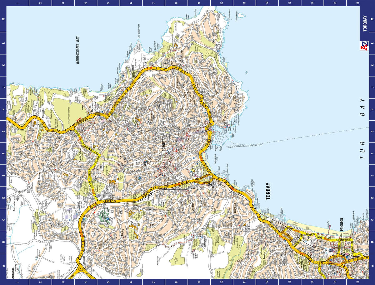 A to Z Map of Torquay 1000 Piece Jigsaw Puzzle – Collins Street Map Puzzle with Guide Print & Index