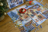 Dogs in a Christmas Cottage Garden 1000 Piece Jigsaw Puzzle – Festive Winter Scene, Family Christmas Activity