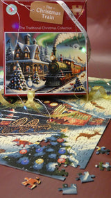 The Christmas Train 1000 Piece Jigsaw Puzzle – Santa's Sleigh and Winter Wonderland Festive Scene