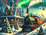 The Christmas Train 1000 Piece Jigsaw Puzzle – Santa's Sleigh and Winter Wonderland Festive Scene