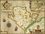 John Speed Anglesey Historical Map 1000 Piece Jigsaw Puzzle with Free A3 Guide Print – 1610 Map, 66 x 50cm