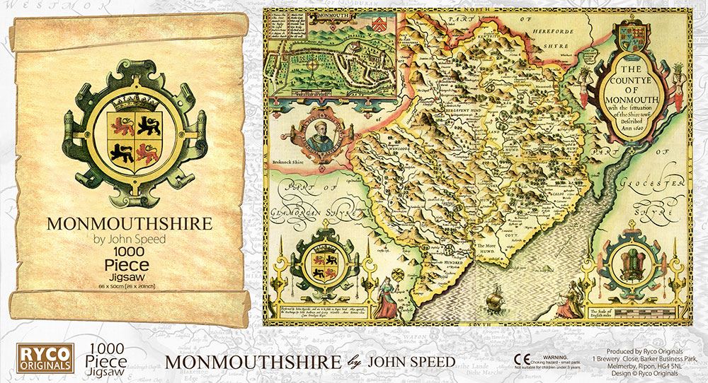 Montgomeryshire Historical Map 1000 Piece Jigsaw Puzzle (1610) – John Speed Atlas Print with Free A3 Guide