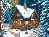 All Jigsaw Puzzles Winter Cabin 1000 Piece Jigsaw Puzzle – Snowy Woodland Scene with Festive Wildlife
