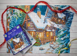 All Jigsaw Puzzles Winter Cabin 1000 Piece Jigsaw Puzzle – Snowy Woodland Scene with Festive Wildlife