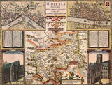 Middlesex Historical Map 1000 Piece Jigsaw Puzzle (1610) – John Speed Atlas Print with Free A3 Guide
