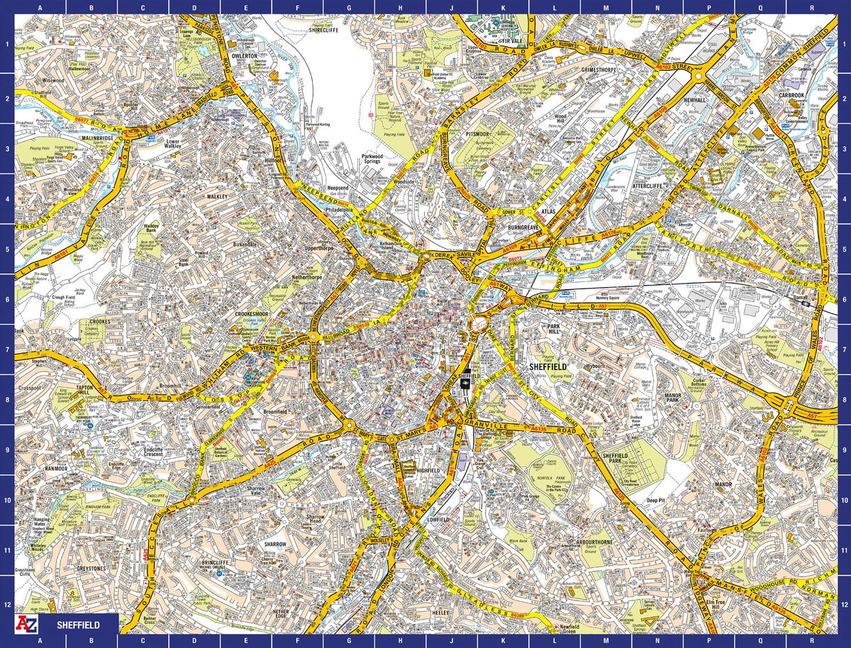 A to Z Map of Sheffield 1000 Piece Jigsaw Puzzle – Collins Street Map with Guide Print and Full Index
