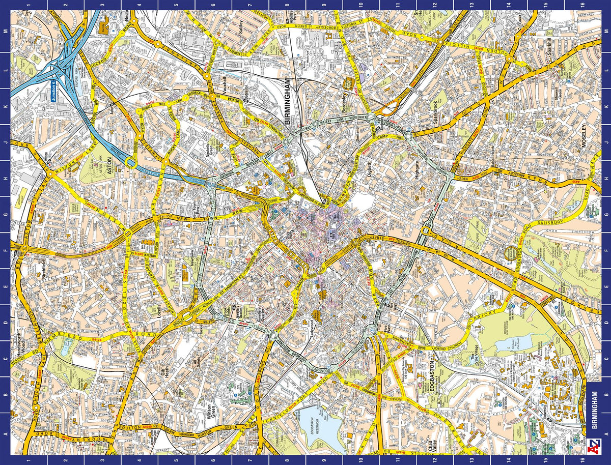 A to Z Map of Birmingham 1000 Piece Jigsaw Puzzle – Collins Street Map with Guide Print and Full Index