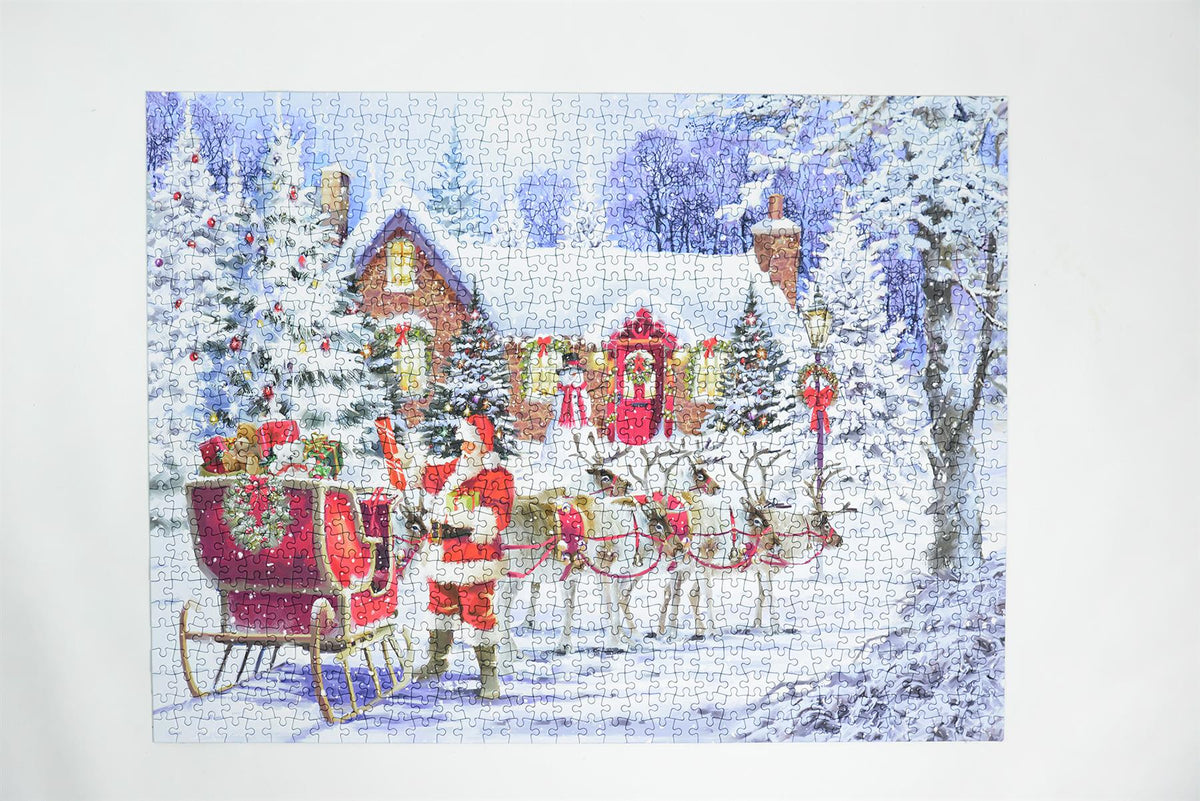 All Jigsaw Puzzles Santa's Visit 1000 Piece Jigsaw Puzzle – Nostalgic Christmas Scene, Festive Gift
