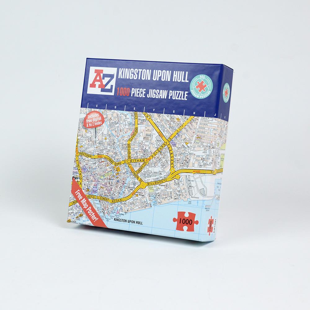 A to Z Map of Kingston upon Hull 1000 Piece Jigsaw Puzzle – Collins Street Map with Guide Print and Index