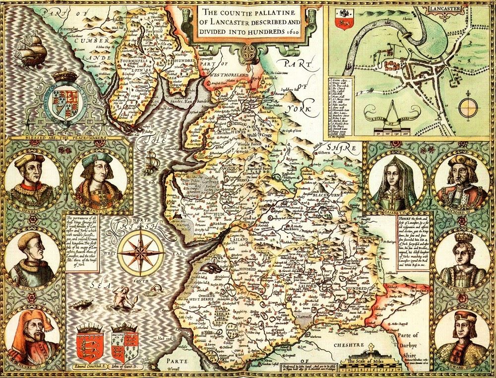 John Speed Lancashire Historical Map 1000 Piece Jigsaw Puzzle – 1610 Antique Map, 66 x 50cm