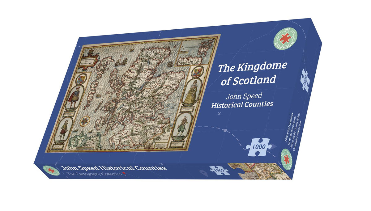 John Speed Historical Map of Scotland 1000 Piece Jigsaw Puzzle – 1610 Antique Map, 66 x 50cm